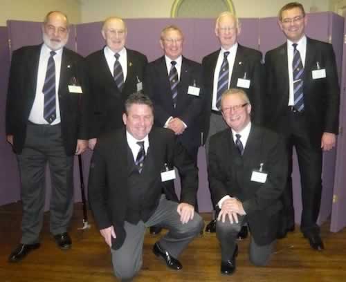 Members of the Provincial Demonstration Group (l to r back row) Owen Davison. Eric Place, Steve Squires, Peter Ayton, Dale Gilbert (l to r kneeling) Mike Walton and Trevor Cook Members of the Provincial Demonstration Group (l to r back row) Owen Davison. Eric Place, Steve Squires, Peter Ayton, Dale Gilbert (l to r kneeling) Mike Walton and Trevor Cook