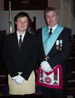 Bro Braden Dimmock with proud father W Bro Martin Dimmock Bro Braden Dimmock with proud father W Bro Martin Dimmock