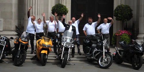 The Masonic bikers (l to r Alf Roper, Mags Roper, Jeff Parratt, Matt Robinson, Mike Robinson, Mark Pierpoint, Roger Edwards, Stefan O'Meara) call at the Headquarters of the RMBI at Great Queen Street, London The Masonic bikers (l to r Alf Roper, Mags Roper, Jeff Parratt, Matt Robinson, Mike Robinson, Mark Pierpoint, Roger Edwards, Stefan O'Meara) call at the Headquarters of the RMBI at Great Queen Street, London