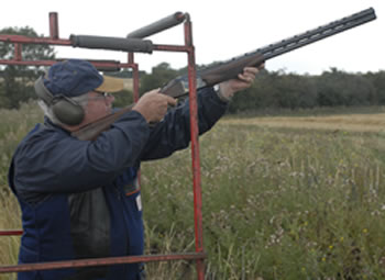 A competitor takes aim