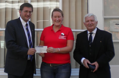 (l to r) WBro Peter Robinson (WM), Katie Carson (Children with Cancer UK) and WBro David Cross outside Charity's offices in Great Ormond Street, London (l to r) WBro Peter Robinson (WM), Katie Carson (Children with Cancer UK) and WBro David Cross outside Charity's offices in Great Ormond Street, London