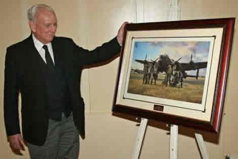 W Bro Albert Shepherd with the print that was presented to him at the Festive Board of the March 2006 meeting of the Lodge of Perseverance No 455 in Kettering