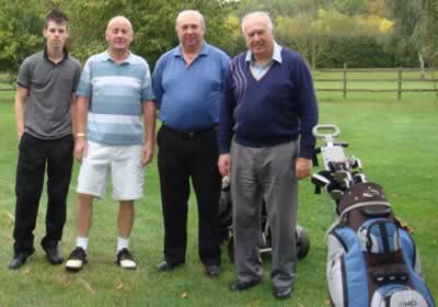 Participating golfers (l to r) James Miles with Bros Matt McKinna, Chris Goode & Ron Goode Participating golfers (l to r) James Miles with Bros Matt McKinna, Chris Goode & Ron Goode