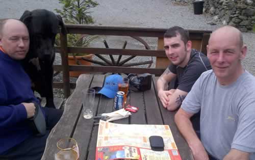 (l to r) Nick Brown, Andrew Glover, William Glover take a well earned rest