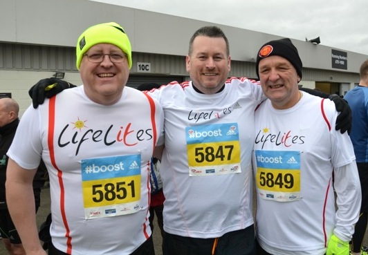 (l to r) the Corby contingent - WBros Jack Summerfield (Corbie Lodge No 9155), Jason Hill (Lodge of Heritage No 9344) & Stephen Burton (Ferraria Lodge No 8489)