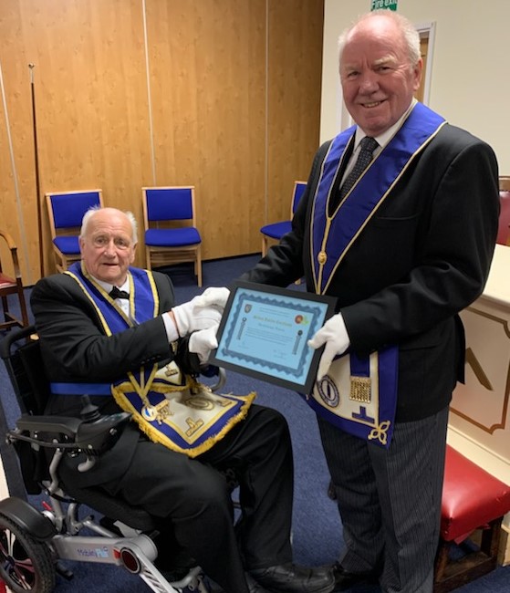 To 50 years of Masonic career, W. Bro David Watson PPJGW